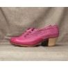 Málaga 37 A Piel Fucsia Cubano Barnizado Atrás Urdimbre Fucsia