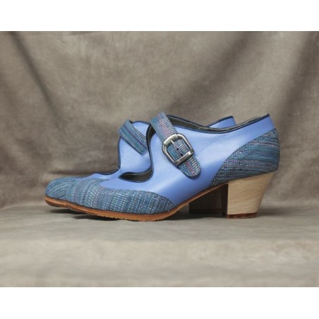 Caracol 38 A Leather Azul Violeta Cubano 5 Visto Correa Y Adornos Urdimbre Azul